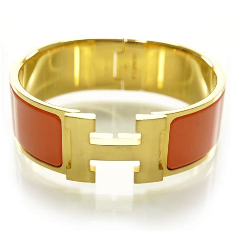 hermes enamel bracelet orange gold|hermes enamel bracelet review.